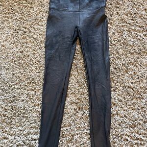 SPANX Black Faux-Leather Leggings